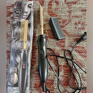 2 in 1 Hair Press heat ceramic Comb XRUI smooths softens frizz free hair